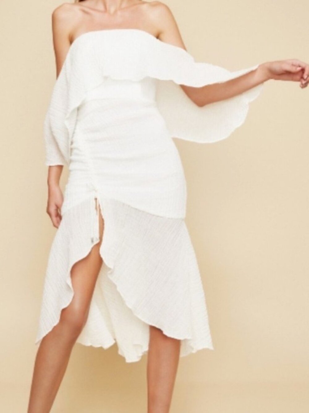 C/MEO COLLECTIVE Sacrifices Midi Dress White Medium